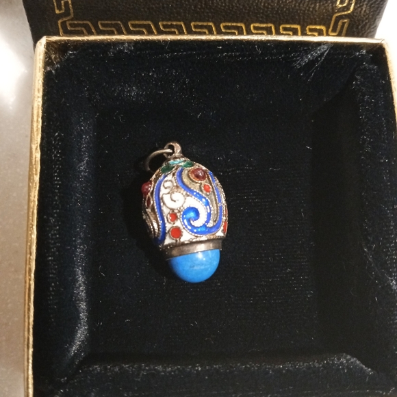 Vintage Faberge Egg Pendant - Picture 3 of 5